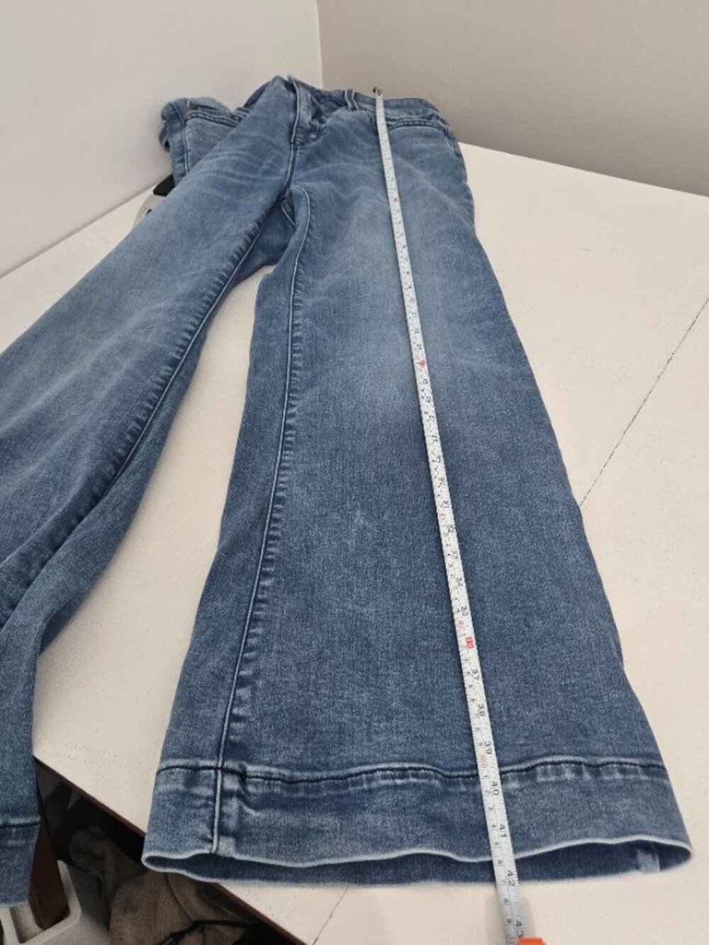 Belle Isle Torrid Blue High Rise Flare Jeans Sz 12R Premium Denim Festival Boho - Picture 7 of 12